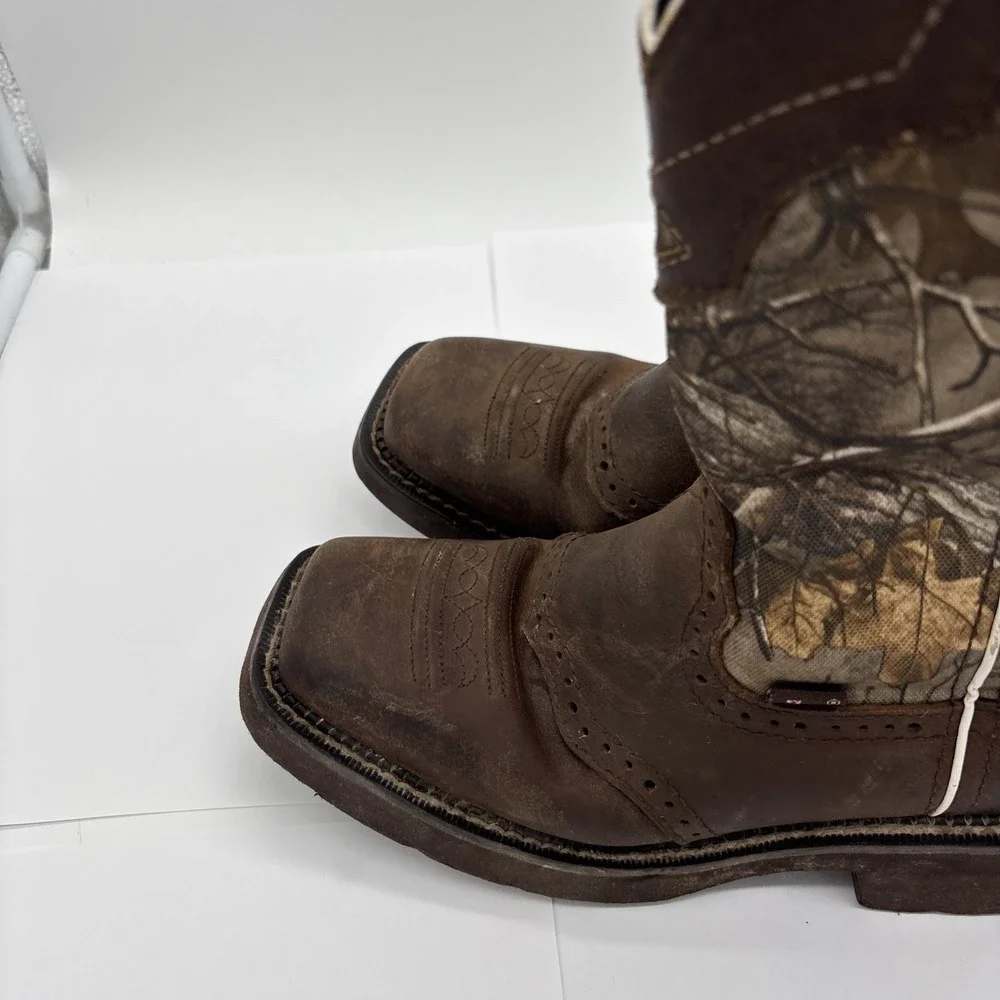 Justin Gypsy Brown  Camo Leather Women's Cowgirl Boots Size 6.5 B